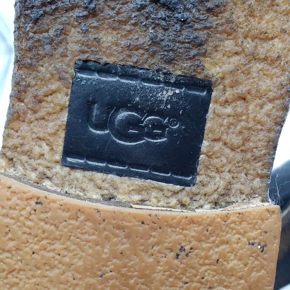 UGG Men US 9.5 EU 42.5 3275 black Leighton chukka desert boots leather lace up